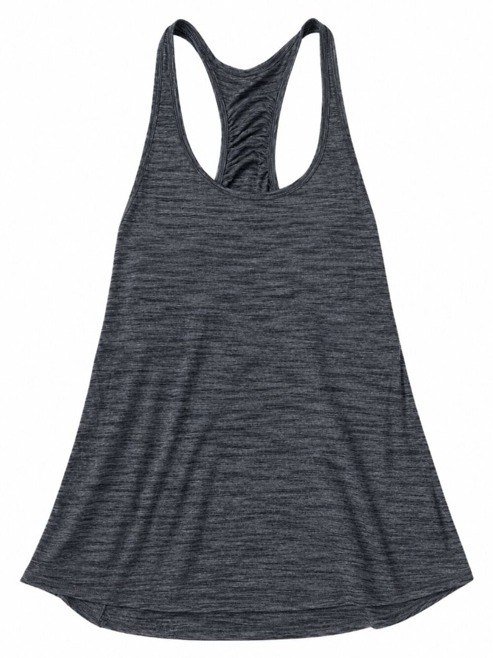 Lululemon Charcoal Heathered Ruched Racerback Tank Top Size L